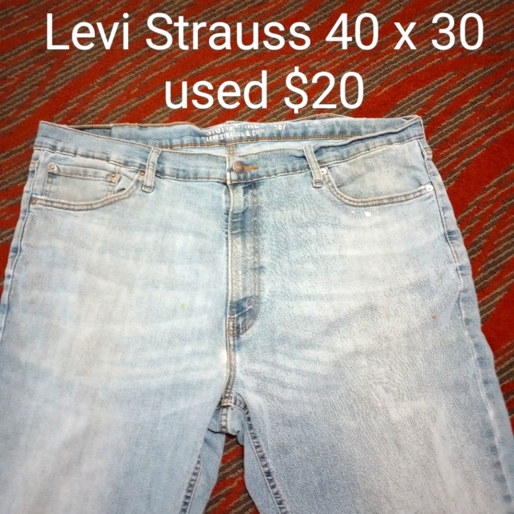 Levi Strauss Blue Jeans, size 40 x 30, color Stone washed